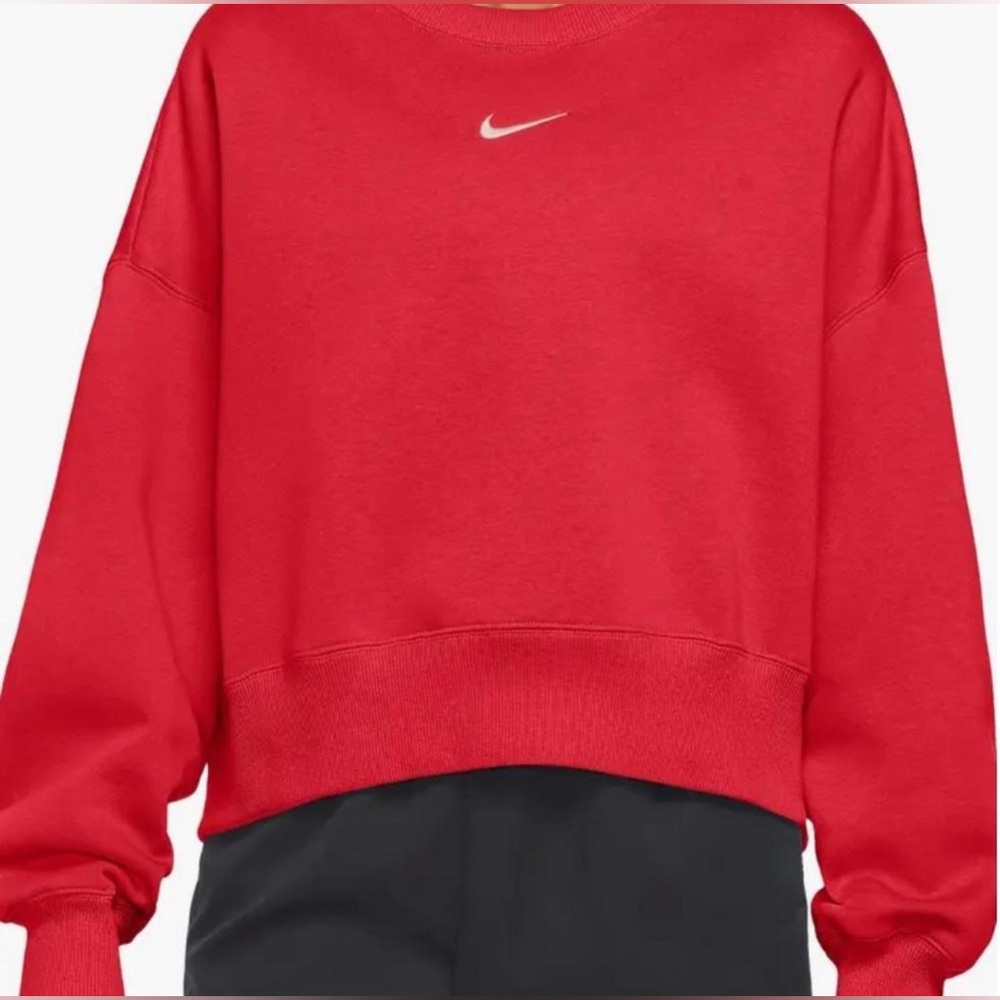 Red Nike Cropped Sweatshirt